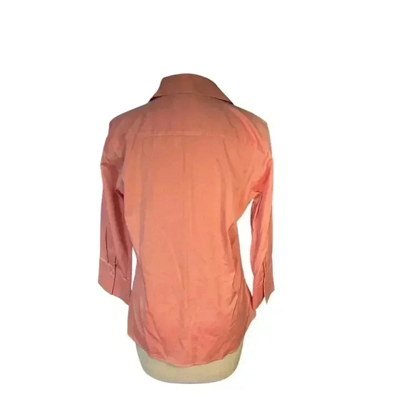 Eddie Bauer Salmon Pink 3/4 Sleeve Size Medium Stretch Winkle Resistant - Picture 3 of 11